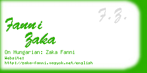 fanni zaka business card